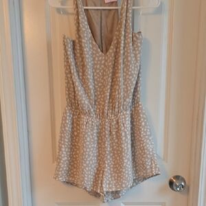 Pink Lily Beige Patterned One Piece